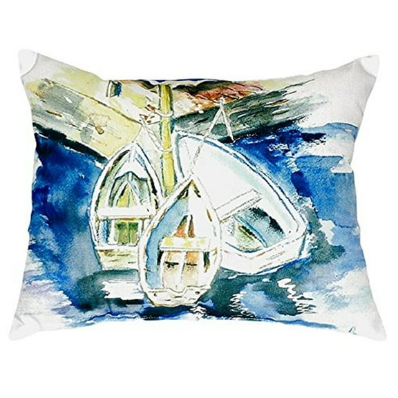 Betsy Drake NC226 16 x 20 in. Three Row Boats No Cord Pillow