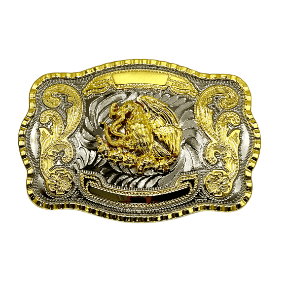 Premium Mexican Emblem Belt Buckle | Hebilla con Escudo Mexicano Águila Dorada