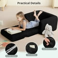thumbnail image 4 of Kids Couch, 2 In 1 Foldable Toddler Couch ,Convertible Baby Sofa Chair for Boys and Girls, Black, 4 of 8