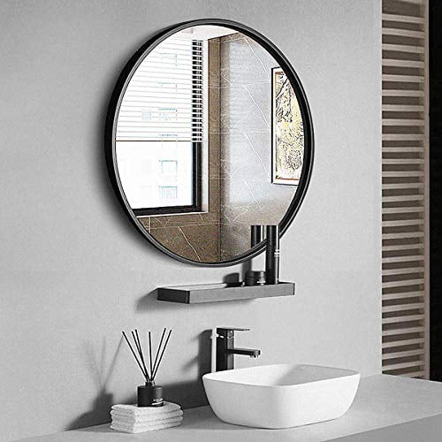 Round Wall Mirror Brushed Framed, Big Round Mirror In Small Bathroom