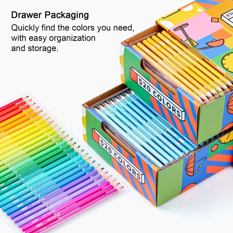 520 Colored Pencils, Rich Pigmented Soft Core Coloring Pencils