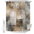 thumbnail image 2 of Brown Grey Geometric Shower Curtains for Bathroom, Abstract Ombre Modern Retro Art Waterproof Fabric Shower Curtain, Decorative Bathroom Curtain for Bathtub, 36"x72", No Hooks Included, 2 of 9