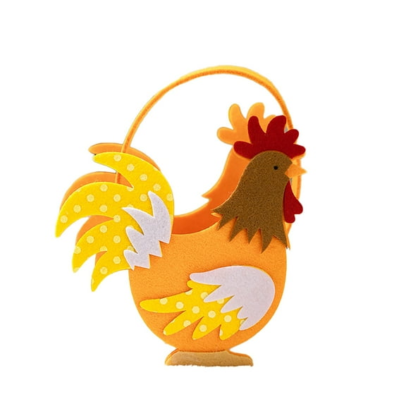 Easter DecorationColorful Cartoon Rooster Tote Bag. High Quality, Reusable, Multifunctional, Ideal for Candy Storage and Festive Use