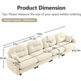 thumbnail image 2 of 140" Oversized Chenille Modular Sectional Sofa with High-Density Foam Cushion and Tufted Pleated Cushion Backrest, Upholstered Modern 4-Seater Cloud Couch with 2 Pillow, for Living Room, Beige, 2 of 7