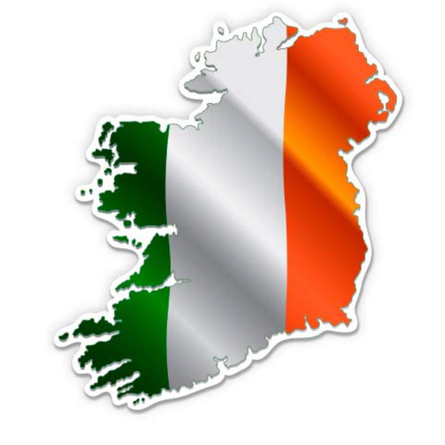 Ireland Flag Country Map Pride - 8" Vinyl Sticker - for Car Laptop I-Pad - Waterproof Decal