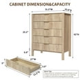 thumbnail image 2 of Haverchair Fluted 5 Drawer Dresser, Wooden Chest of Drawers with Wide Metal Handles,  Tall Storage Dresser Organizer with Curved Profile Design for Bedroom, Living Room, Hallway Closet, Natural Wood, 2 of 8
