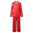 thumbnail image 4 of Christmas Pajamas Women Holiday Silk Pajamas Long Sleeve Button down Sleepwear Nightwear Warm Womens Pajamas Women Loungewear Set, 4 of 8