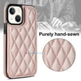 thumbnail image 7 of Nalacover Case for iPhone 14 Plus Card Holder Wallet Case, RFID Blocking Luxury PU Leather Fashion Back Flip Cover with Kickstand Magnetic Buttons Shockproof Case for iPhone 14 Plus, Rosegold, 7 of 7