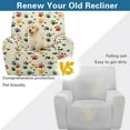 thumbnail image 4 of FOR U DESIGNS Colorful Dog Paw Print Recliner Chair Covers with Arms, Polyester Lazy Boy Recliner Covers Anti-Slip Living Room Chair Protector Slipcover for Pet,Kids, 4 of 8