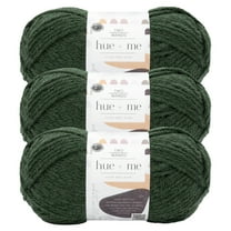 Lion Brand Yarn Two of Wands Hue   Me Night Forest Bulky Acrylic, Wool Green Yarn 3 Pack