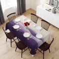 thumbnail image 6 of Purple Beige Ombre Table Cloth Waterproof Tablecloths, Minimalist Ocean Waves Linen Tablecloth Dining Table Cover for Kitchen Party Tabletop Outdoor, Rectangle Tablecloth 54x108 Inch, 6 of 9