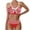 Red, variant on CLOISE Womens Swimsuits Bikini Sets Plus Size Two Piece with Shorts Full Coverage Swimwear Striped Bow Vacation Beachwear