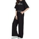 thumbnail image 5 of Qarigey Fiesta Banquete Niñas Camiseta de algodón de manga corta Conjunto de pantalones Niños de viaje Diseño simple Tops Pantalones Kit conjuntos de ropa Negro 160cm, 5 of 6