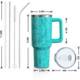 thumbnail image 2 of 40oz Insulated Tumbler with Handle & Straw Lid - Stainless Steel Vacuum Water Bottle Cup - Sea Turtle Design Gift for Men Women, 2 of 6