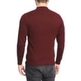 thumbnail image 2 of Arthur Black Men's Solid Burgundy Pullover Cotton Blend Mock Neck Sweater Shirt, 2 of 2