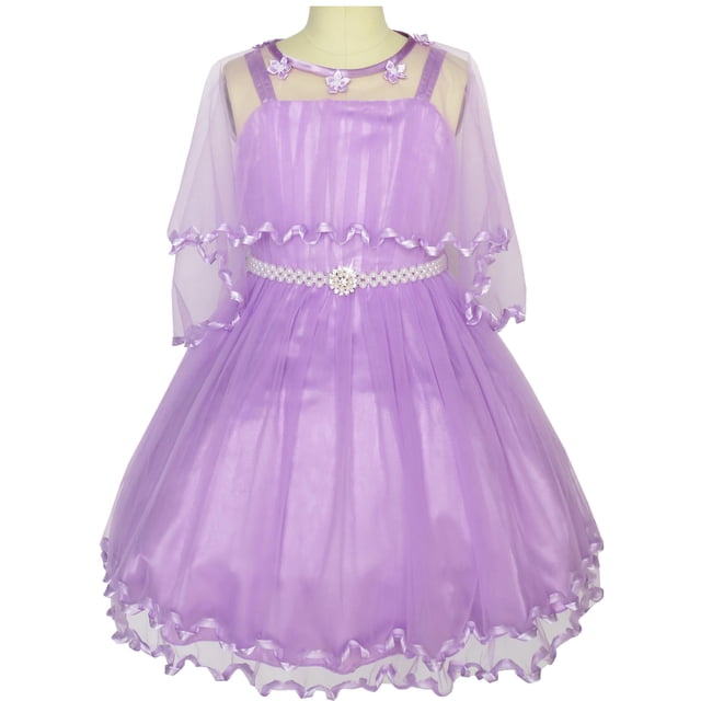 Robe de Fille Fleur Ceinture de Perles Concours Mariage Fête 5 Ans