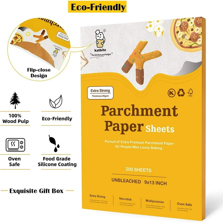 200PCS Unbleached Parchment Paper for Air Fryer Liners,9x13 Inch Precut  Parchment Paper for Baking Sheet,Best Baking Supplies Baking Paper for Air