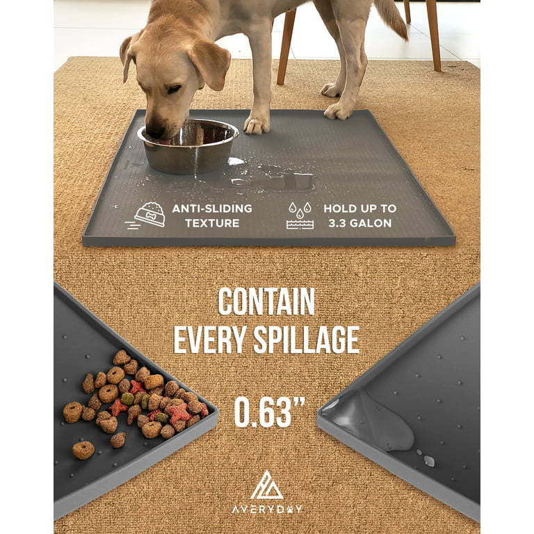 Cat Food Mat Non-Slip Waterproof with Raised Edge Leak-proof Keep Tidy Pet  Feeding Mat Dog Cat Supplies - AliExpress