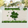 thumbnail image 4 of 4 piezas de manteles individuales del día de San Patricio lino verde trébol de cuatro hojas alfombras de mesa impresas 33x48cm aislamiento térmico decoración de la fiesta navideña, 4 of 5