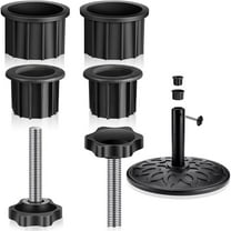6Pcs Umbrella Stand Base Replacement Parts, Trianu Umbrella Base Accessories Plastic Umbrella Accessories with M8 Thread Plastic Hand Knob Screws Accessories for Outside Patio Garden, Black