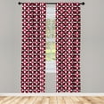 thumbnail image 4 of Ambesonne Geometric Window Curtains, Star-Like Sharp Motifs, Each 28" W x 95" L, Dark Coral Charcoal Grey, 4 of 4