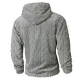 thumbnail image 5 of Cardigan Men Button Up Hooded Fleece Lined Long Sleeve Soft Street Oversized Denim Jacket Men,Grey,2XL, 5 of 9