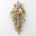 thumbnail image 3 of Artificial Christmas Wreath Branch Rattan Golden Garland For Front Door Hanging Wall Indoors Outdoors Christmas Ornament Decor, 3 of 5