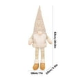 thumbnail image 3 of ​21" Tall White Faceless Gnome Decor - Long Leg Santa Christmas Doll with Bearded Hat, Polyester Holiday Decoration​​ White, 3 of 6