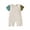 Apricot, variant on Elippeo Baby Boys Girls Summer Casual Jumpsuit 3M 6M 12M 18M 24M Short Sleeve O Neck Contrast Color Romper