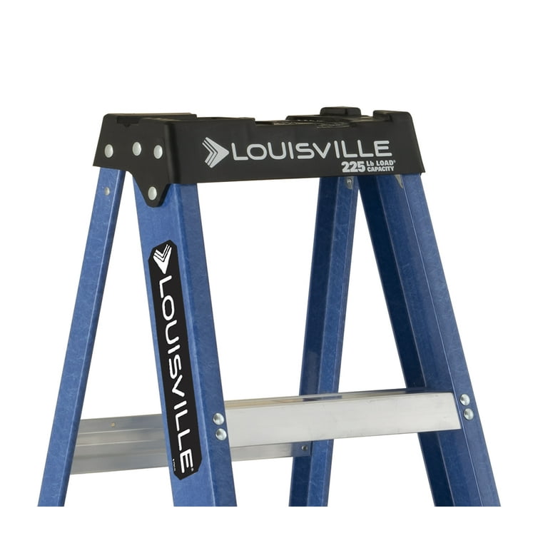 Louisville Ladder 6' Fiberglass Step Ladder, 10' Reach, 225 lbs Load Capacity, W-3217-06 Louisville Ladder 6' Fiberglass Step Ladder, 10' Reach, 225 lbs Load Capacity, W-3217-06