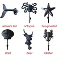 thumbnail image 5 of Gancho de pared de hierro fundido con forma de cola de ballena: gancho decorativo para abrigos, ropa, gorras y artículos de almacenamiento, 5 of 5
