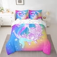 thumbnail image 2 of Homewish Ocean Mermaid 7-Piece Queen Bedding Set - Princess Gradient Flowers, 2 of 8