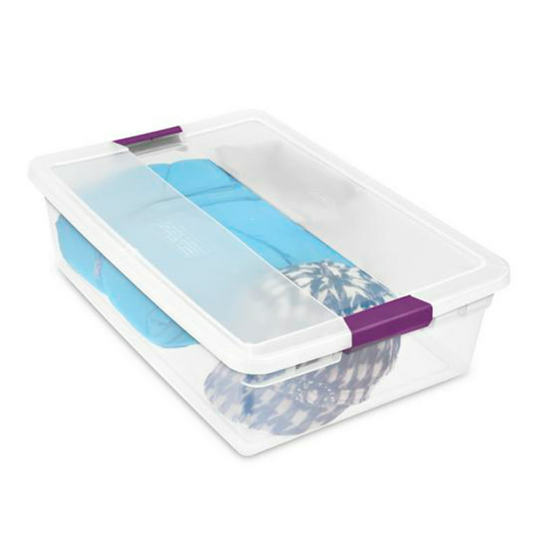 Sterilite 32 Quart Clear View Storage Container Tote with Lid, 12 Pack