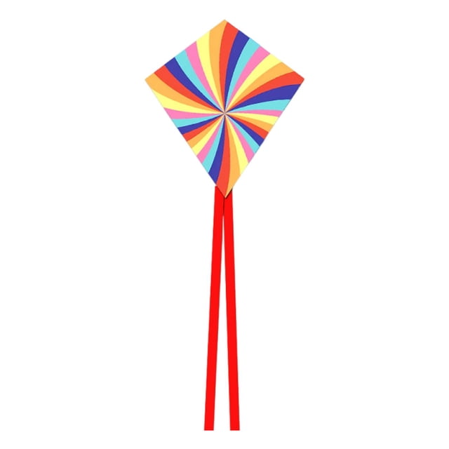 Cometa triangular, resistente a desgarros, con postes de fibra de vidrio ligeros y cola larga, fácil de volar.