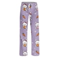 thumbnail image 5 of Easter Womens Silk Pajamas Drawstring Easter-Themed Print Loungewear Wide Leg Stretchy Lounge Pants Elastic Waist Comfy Sleep with Pockets Pants, #338 Purple S, 5 of 6