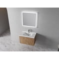 thumbnail image 2 of 30 inch Bathroom Vanity with Sink, Wall Mounted Floating Bathroom Vanity with Open Storage Cabinet, Built-in Soft Closing Doors, Floating Bathroom Vanity with Sink for Small Space, Bathroom, Oak, 2 of 9