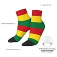 thumbnail image 5 of Women Men Athletic Socks Reggae Rasta Flag Cushioned Quarter Ankle Socks, 5 of 7