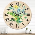 thumbnail image 2 of Designart 'Meadow Flowers Garland On White' Farmhouse Wood Wall Clock, 2 of 5