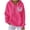 Hot Pink(Style 375), variant on NuoCaiYun Women'S Sweatshirt, Ladies Fashionable Casual Printed Solid Color Long Sleeve Pocket Hooded Groove Stripe Top Hoodies