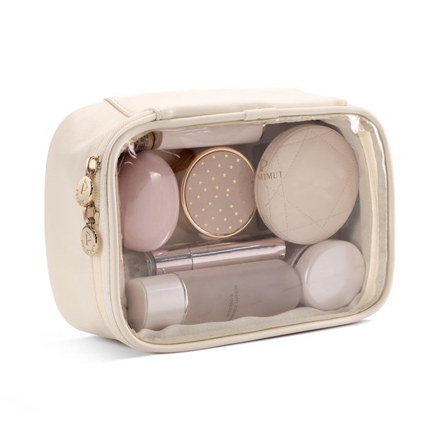 Pocmimut Bolsa De Maquillaje Pequeña Bolsa De Maquillaje Bolsa De Aseo Transparente Aprobada Por La Tsa Bolsas De Estuche De Maquillaje Bolsas De Accesorios De Coche Almacenamiento Para Mujeres Organi