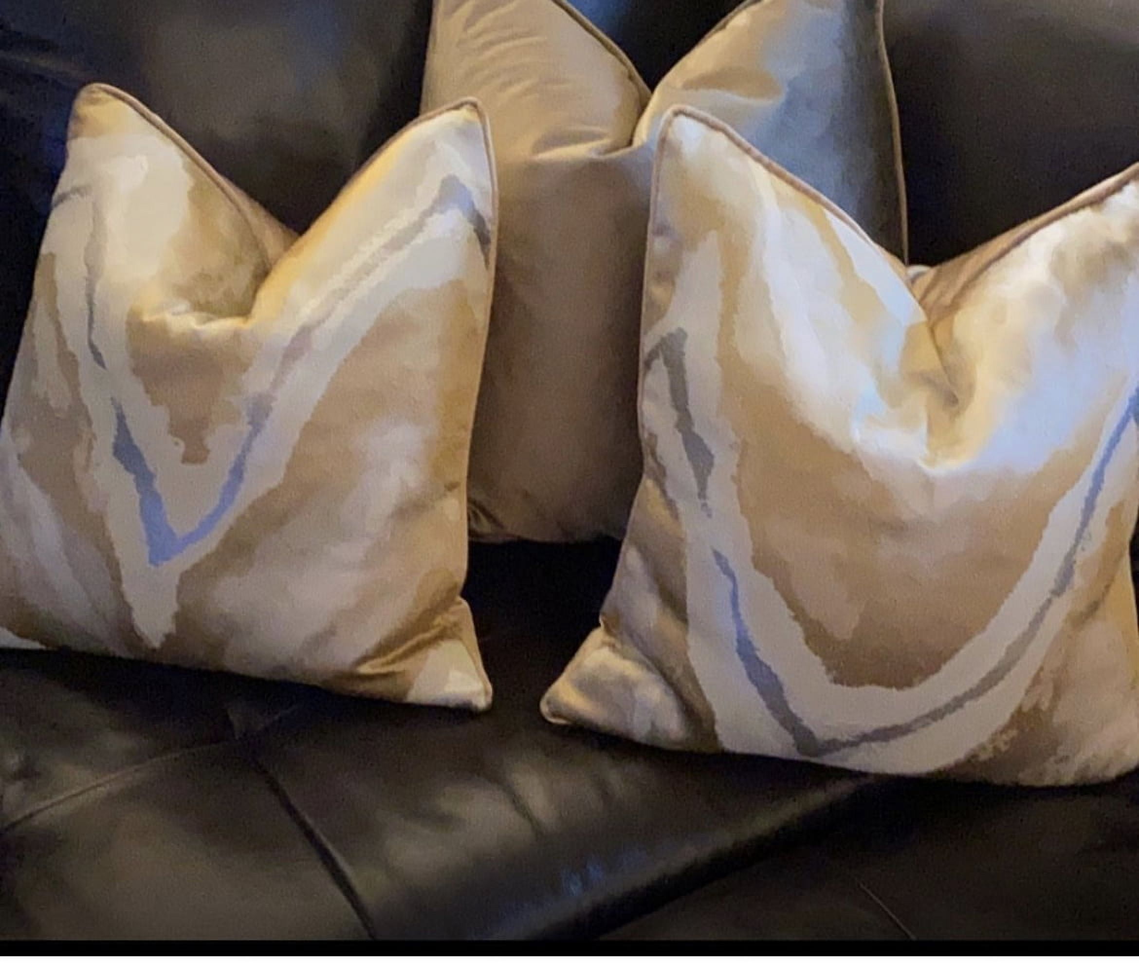 THE-TINOART Nordic Luxury Marble Texture Velvet Throw Pillow Cover 18x18 Inch Neutral Decorative Abstract Square Brown Cushion Cover for Couch Sofa Bedroom Living Room - 1 Pack