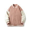 thumbnail image 2 of heyac Men's Varsity Jacket Baseball Jackets Windbreaker Lightweight Slim Fit Button Down Letterman Jacket, 2 of 5