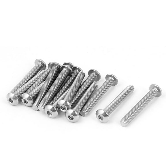 M5 x 35mm Stainless Steel Button Head Socket Cap Screw 15 Pcs