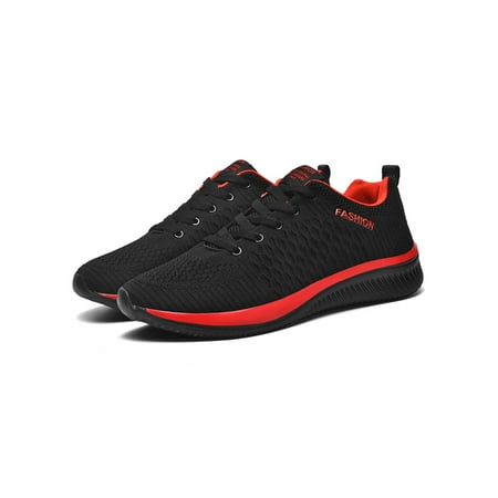 

Colisha Mens Sneakers Fitness Workout Running Shoes Lace Up Athletic Hiking Breathable Trainers Sports Black Red 11