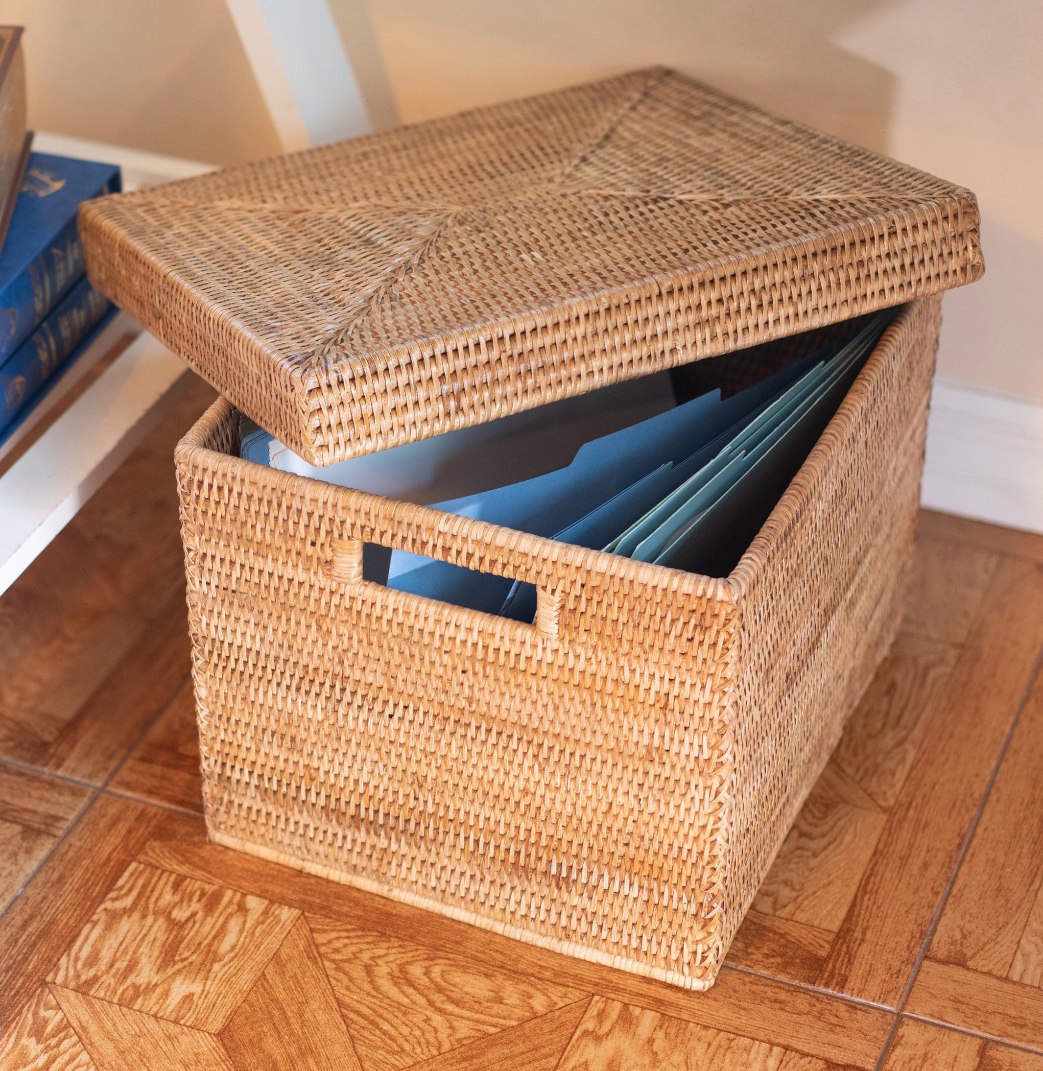Paper rattan storage box storage box with lid to organize debris box