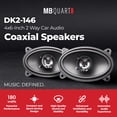 thumbnail image 2 of MB Quart 4x6-Inch 2 Way Car Audio Coaxial Speakers, 180W Peak Power, 88 dB, Pair, 2 of 11