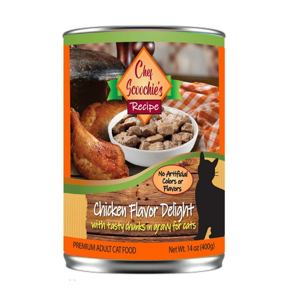 Chef Scoochies Chicken Chunky Cat Food 14 Ounce Pop Top Can
