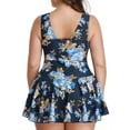 Summer Mae Womens Plus Size Flower Printing Shaping Body One Piece