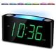 thumbnail image 1 of Reloj despertador digital PPLEE pantalla LED grande con atenuador luz nocturna 7 colores cargadores USB, 1 of 2