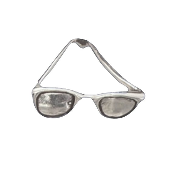 Sterling Silver 18" Unisex 1.5mm Box Chain 3D Sunglasses Sides Making A Triangle Pendant Necklace